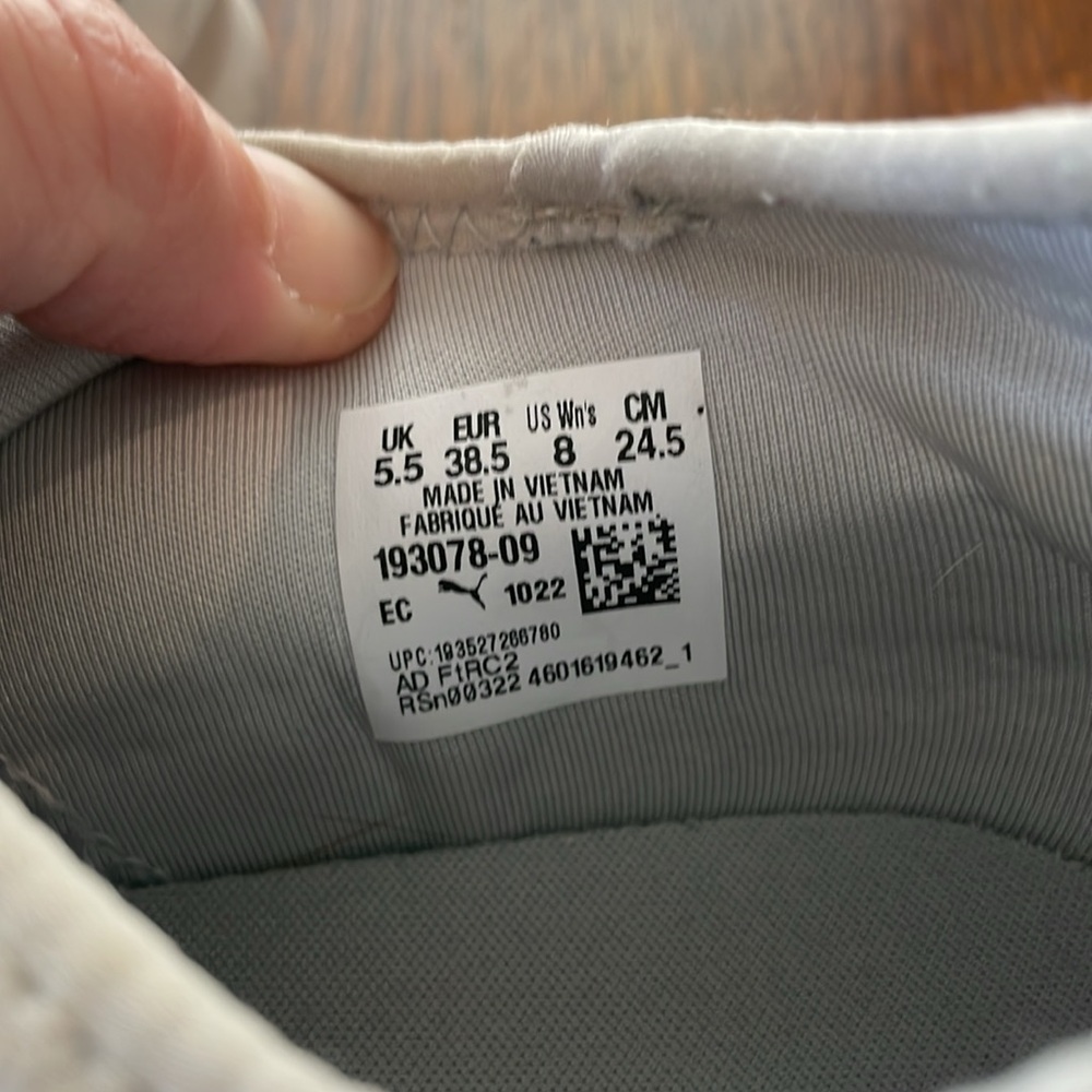 PUMA Women's Light Gray and Pink Slip-On Sneakers - Picture 2 of 7